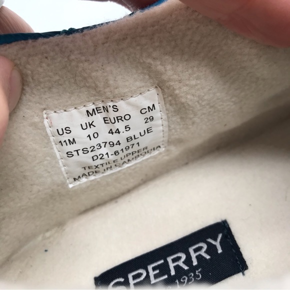 Sperry Moc-Sider Slip-On Sneaker Blue Quilted Size 11 - Picture 9 of 10